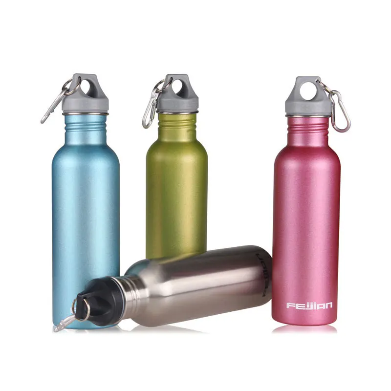 

FEIJIAN Hot Selling Outdoor Single Layer Stainless Steel Sports Bottles Summer Creative Advertisement Riding Glass