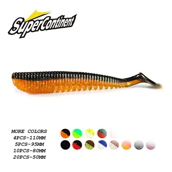 LOW PRICE ❤️ Supercontinent Fishing Lures 5cm 8cm 9.5cm 11cm Artificial Baits Wobblers Soft Lures Shad Carp Silicone Fishing Baits - discount item 40% OFF Sports & Entertainment