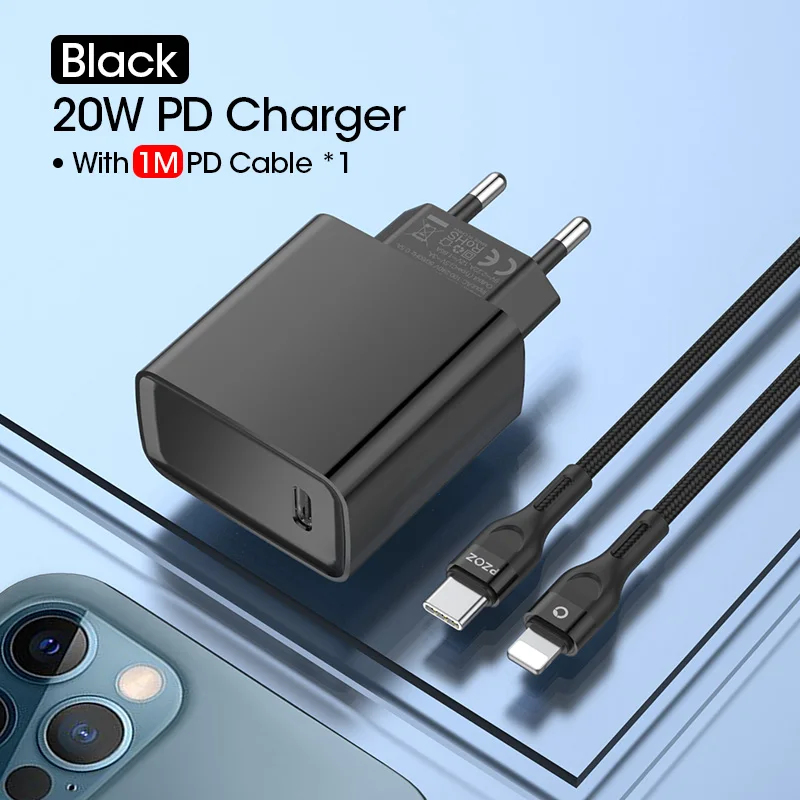 quick charge 2.0 PZOZ PD 20W USB C Charger For iphone 13 12 Pro MAX 12 Mini 11 Xs X 8 Plus PD Charger For IPAD Pro iPad Air 4 2020 Fast Charging quick charge 3.0 Chargers