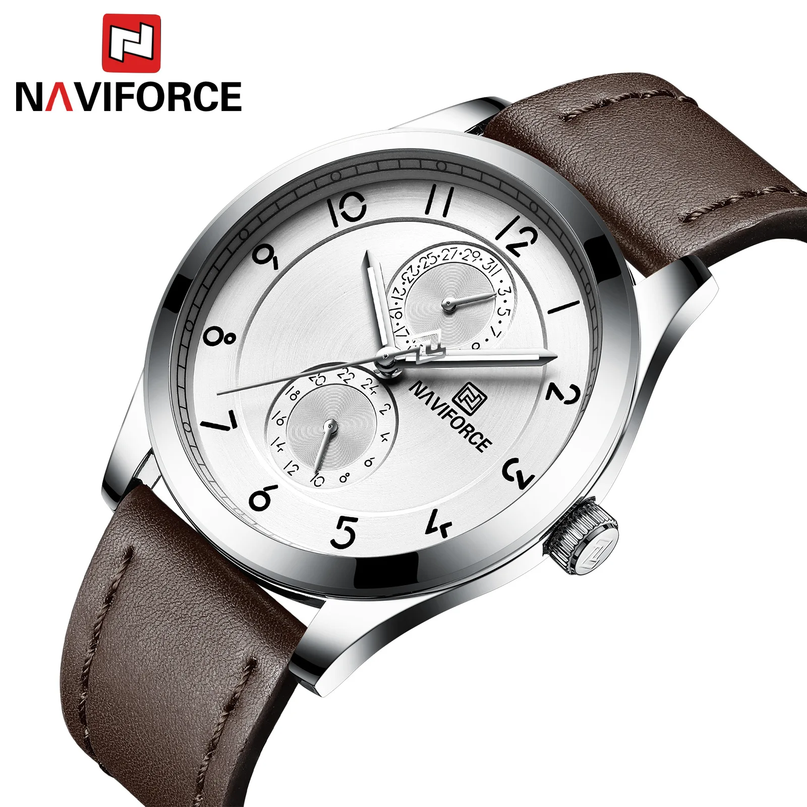 

Naviforce Xiang 3004 Students Electronic Quartz Watch Leather Watch Strap Fashion & Sports Waterproof MEN'S Watch
