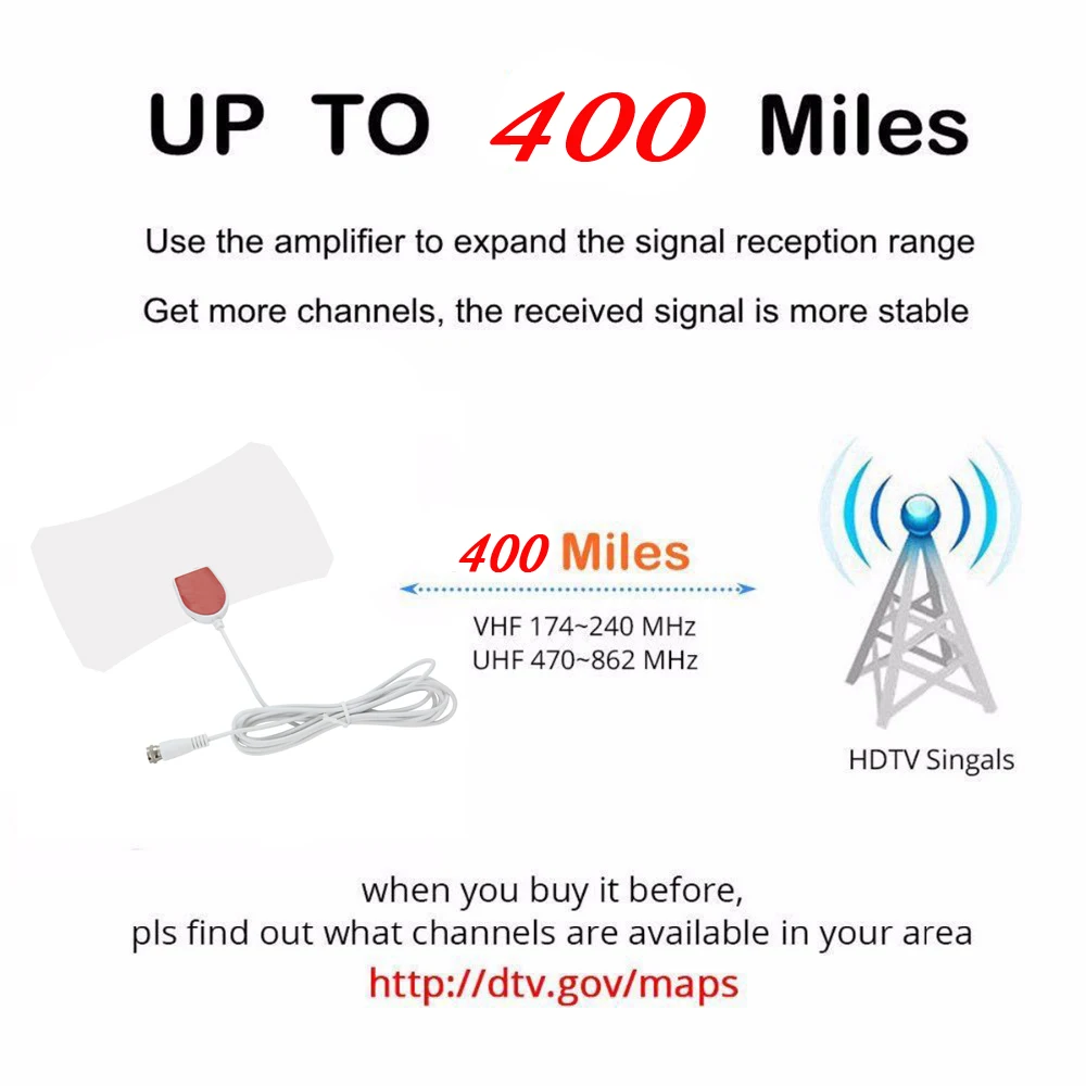 400 Миля Диапазон антенна ТВ цифровая HD Skylink 4K антенна цифровая внутренняя HD ТВ 1080p