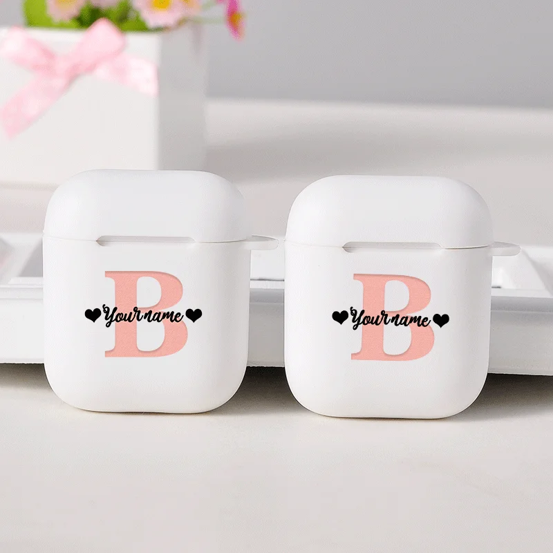Мягкий матовый чехол с надписью для AirPods Pro Bluetooth беспроводные блестящие белые