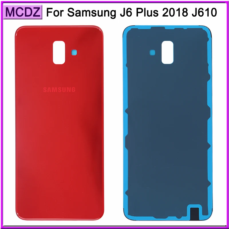 J6 Plus чехол для батареи для samsung Galaxy J6 Plus J610 J610F задняя крышка Задняя стеклянная дверная панель Корпус чехол