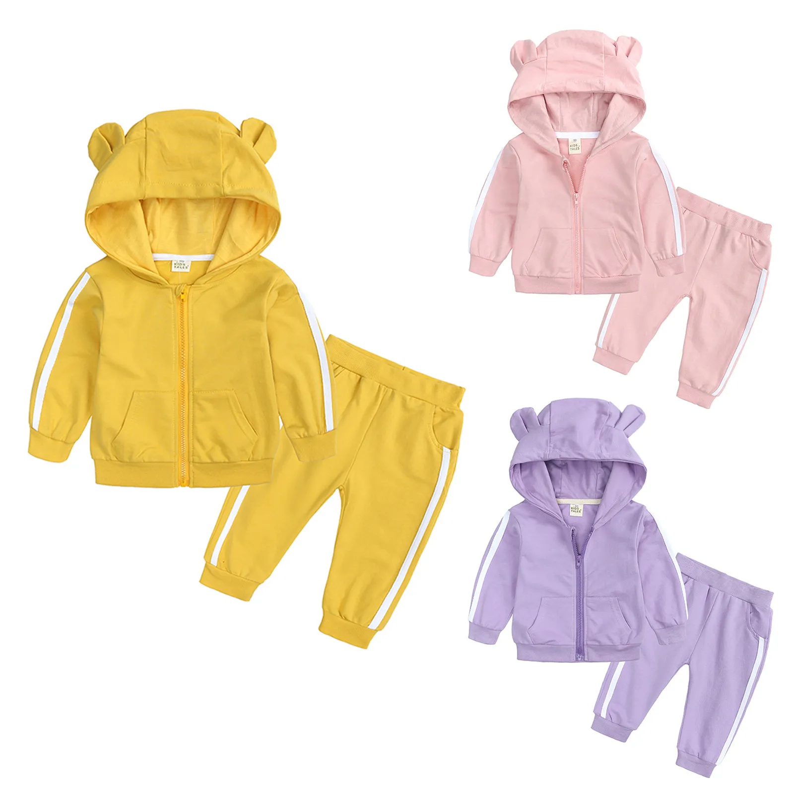 Детские пальто с капюшоном в виде ушек комплект одежды для новорожденных Для