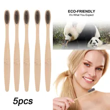 4/5/10 шт. чистый натуральный бамбук Зубная щётка Портативный мягкие волосы зубная щетка Eco Содружественный взрослый кисти Зубная щетка Зубная инструмент по уходу за ногами 1022