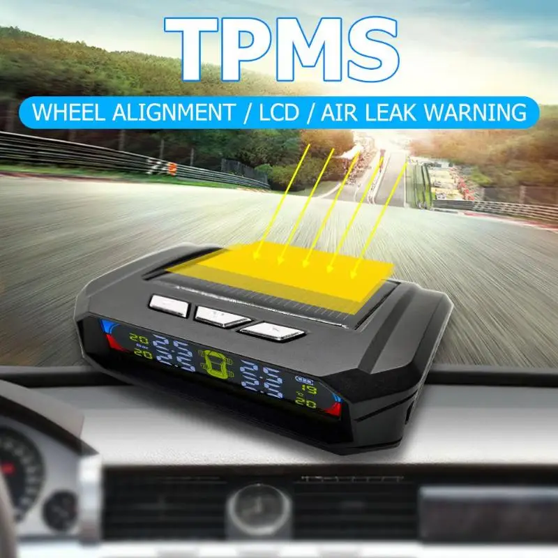 AN-06A Солнечная автомобильная система контроля давления в шинах TPMS система сигнализации с 4 датчиками несколько единиц давления в шинах