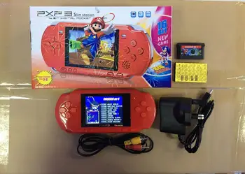 

5pcs NEW 16 Bit PXP3 Handheld Game Player Video Game Console with AV Cable Support TV-out 2 Game Cards PXP3 Slim Station Classic