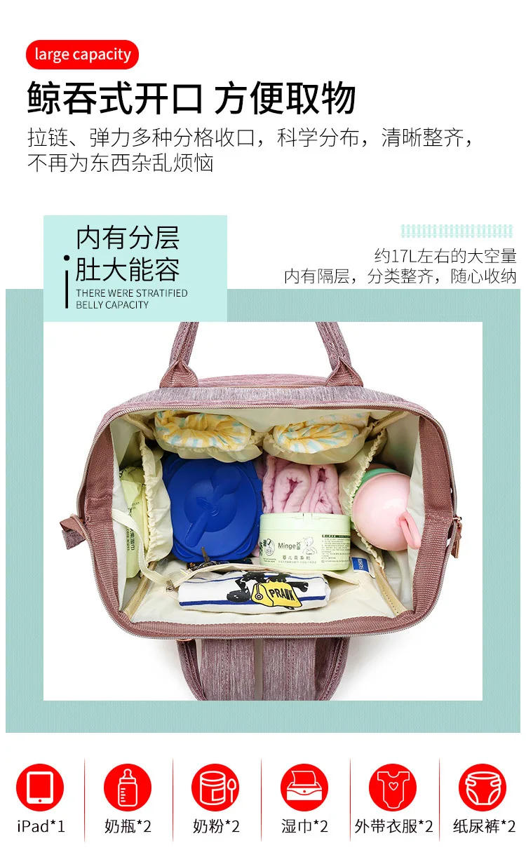 Модный рюкзак для подгузников BABY'S, креативная сумка для подгузников, многофункциональная сумка из ткани Оксфорд для мам, поколение жира