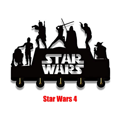 Star Wars 4 Настенная вешалка Star Wars, настенная вешалка, стойка для ключей, держатель для ключей, персональный подарок для дома, подарок на свадьбу - Цвет: Star Wars 4