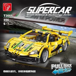 T3005 – blocs de construction de voiture de haute qualité, technique jaune, modèle éducatif, coulissant, cadeau pour enfants, 456 pièces 