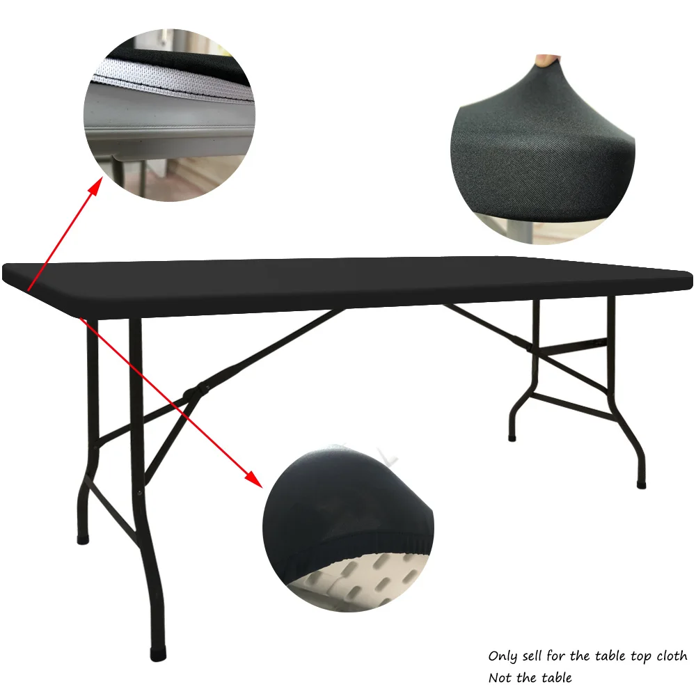 Rectangular Tablecloths Top Spandex Stretch Table Top For Wedding Hotel Home Event Party Decoration HAORUI 1PC