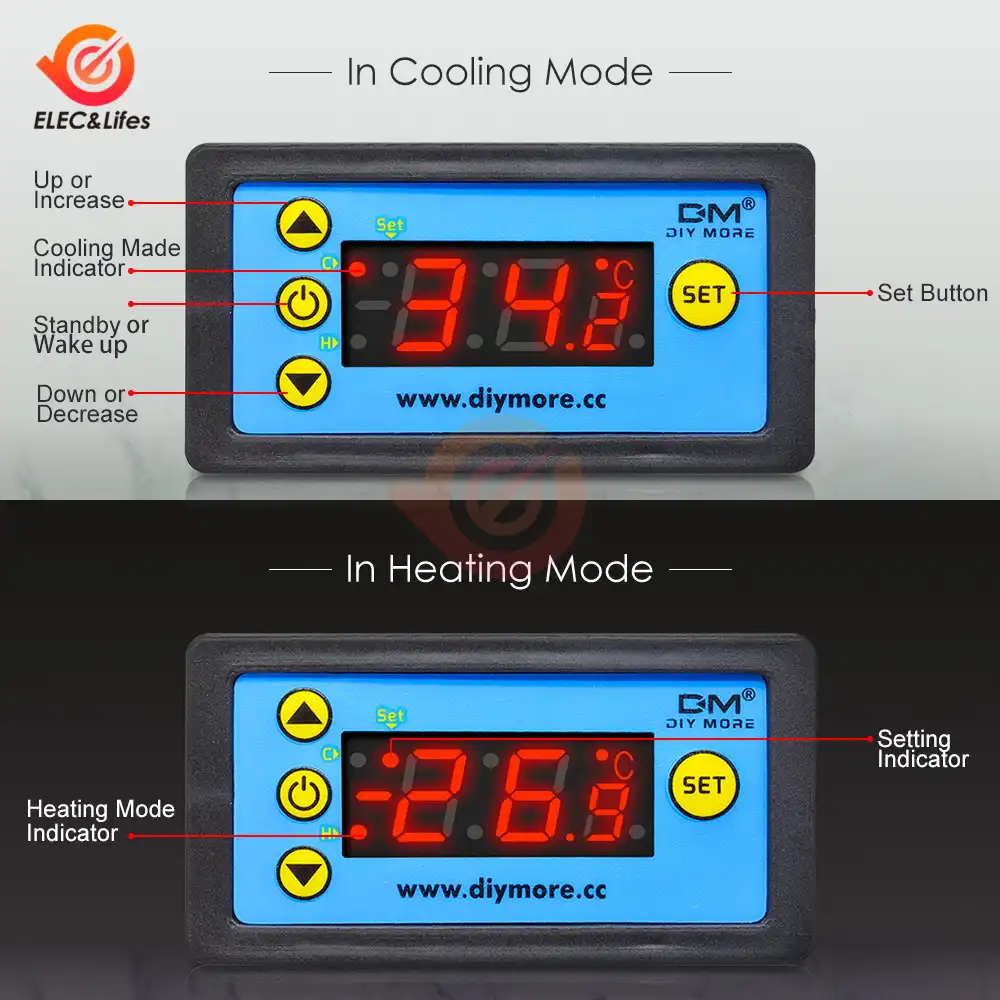 regulador de termostato digital para refrigerador de interior controlador de temperatura de microordenador congelador sensor ntc 12v 24v 220v