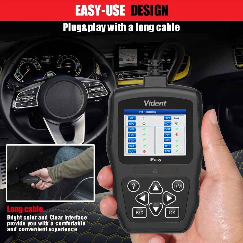 VIDENT iEasy300Pro easy300 Pro OBDII/EOBD считыватель кодов и неисправностей|Считыватели сканеры| |