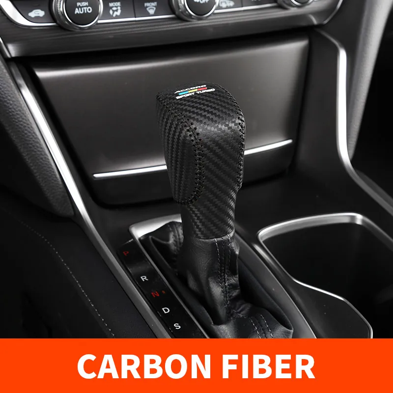 Кожа переключения передач Зубчатый редуктор переключения передач крышка набор передач украшение модификация для Honda Accord 10th - Название цвета: Carbon fiber 1pcs