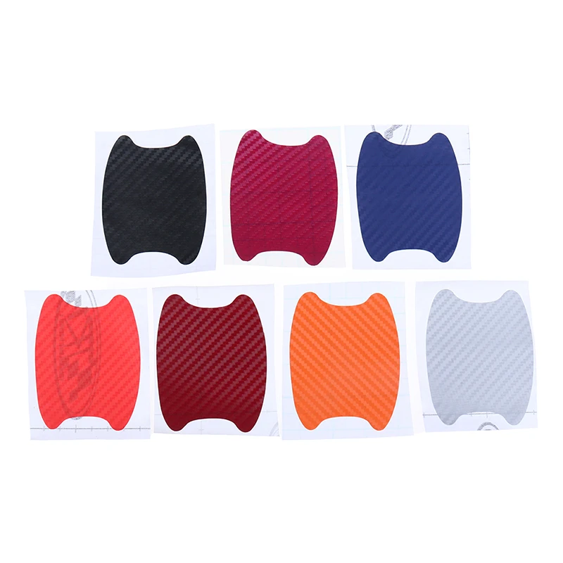 4Pcs/Set Car Door Sticker Carbon Fiber Scratches ResistantHandle Protection Film