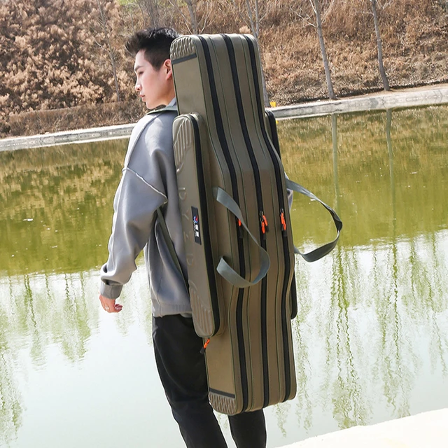Canvas Foldable Fishing Rod Case Double-layer Fishing Rod Carrier Fishing  Pole Reel Tools Travel Case Outdoor Fishing Tackle - AliExpress