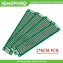 5 шт. 2x8 см 2*8 двухсторонний Прототип PCB diy универсальная печатная плата