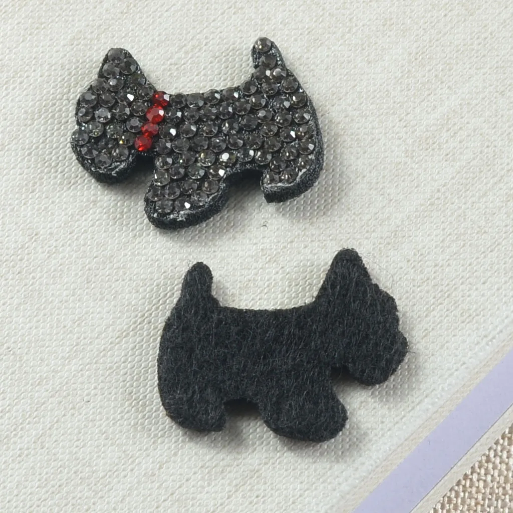 10 Pieces Non-woven Fabrics Dog Sticker,Hair Accessories,DIY Hair Clips Embellishment Craft Making Supplies