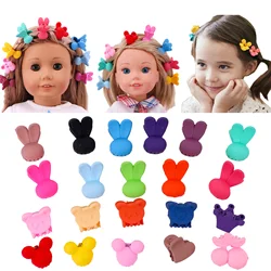 Mini épingle à cheveux pour poupée américaine, 43cm, Fruit, Animal, fleur, étoile, dessin animé, DIY, 18 pouces 