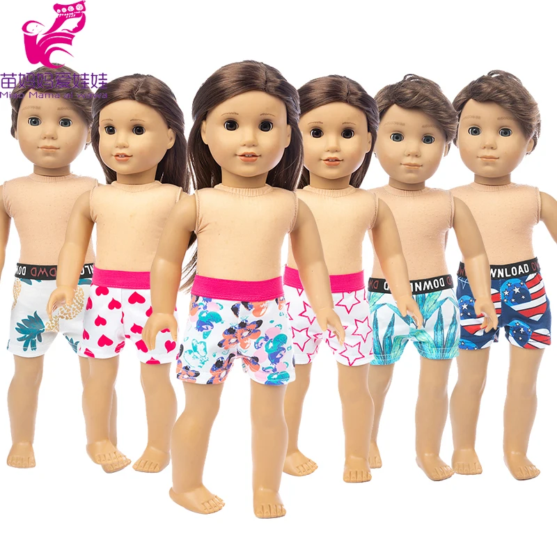 Boy Underwear Girl Gift American Girl Doll Clothing Quality Hand-made Bathing Trunks for 18 Boy Dolls Cotton Boy Doll Boxer Shorts