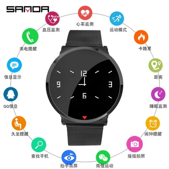 

Bluetooth Photo Shoot Bracelet Curved Surface Screen Step Count Erproof Calls To Remind Mesh Belt Smart Brace