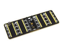 Waveshare quad gpio expansor para raspberry pi pico, quatro conjuntos de cabeçalhos masculinos, conector de alimentação usb