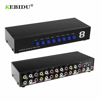 

KEBIDU AV Switch Box Composite Selector 8 Port RCA Audio Video 8 In 1 Out To TV Swithcer Adapter for DVD HDTV Converter