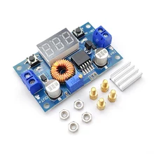 1 шт. XL4015 5A Высокая мощность 75 Вт DC-DC Регулируемый понижающий модуль+ светодиодный вольтметр модуль питания