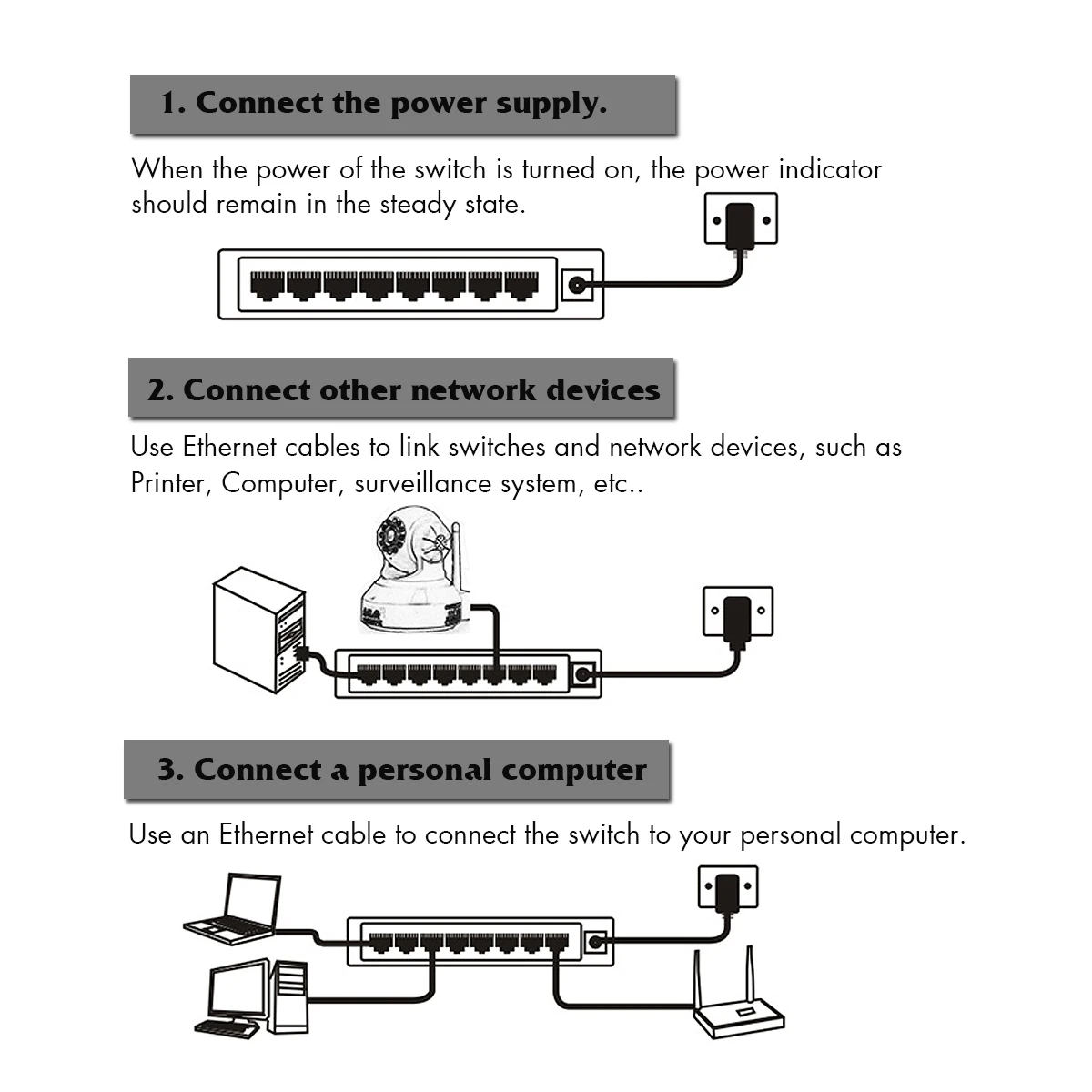 1Pcs 5V 5-Ports 8-Ports RJ-45 10/100Mbps Gigabit Ethernet Network Switch Internet Hub for TV Computer Games