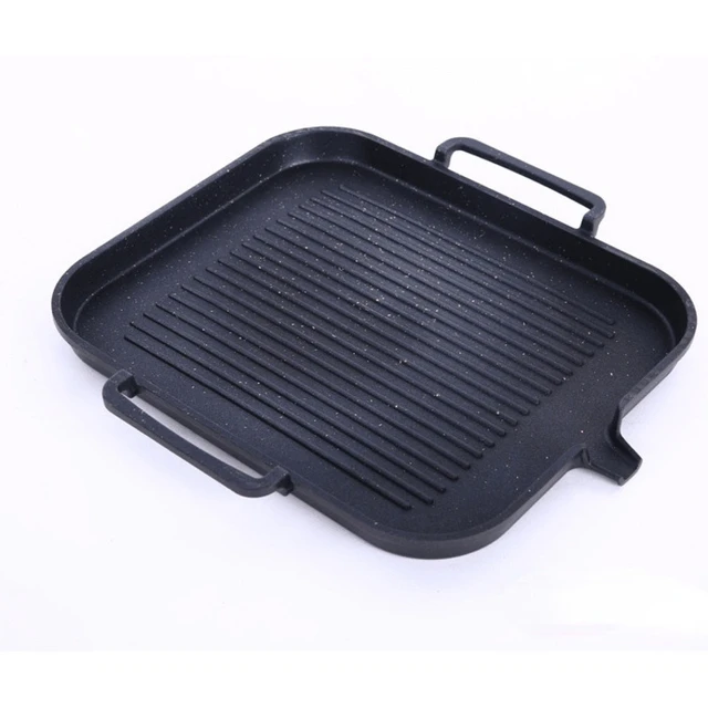 CHYIR Korean Style BBQ Grill Pan with Maifan Coated Surface Non-Stick Smokeless Barbecue Plate for Indoor Outdoor Grilling