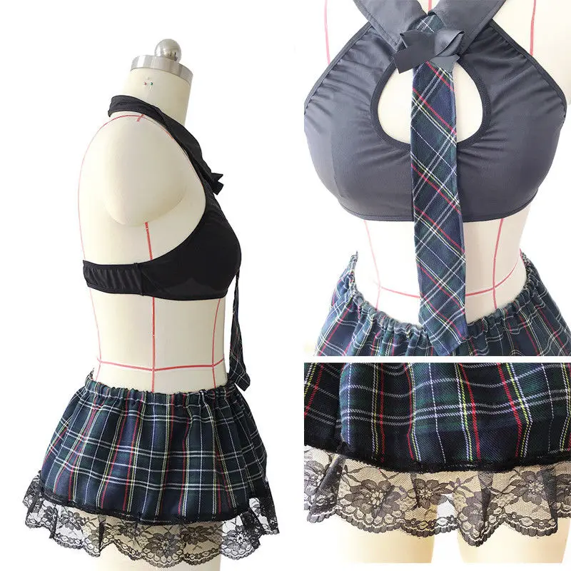 5XL Plus Size Porno Sexy Scotland Student Uniform Women Lingerie School Girls Cosplay Costume Hot Erotic Schoolgirl Dresses