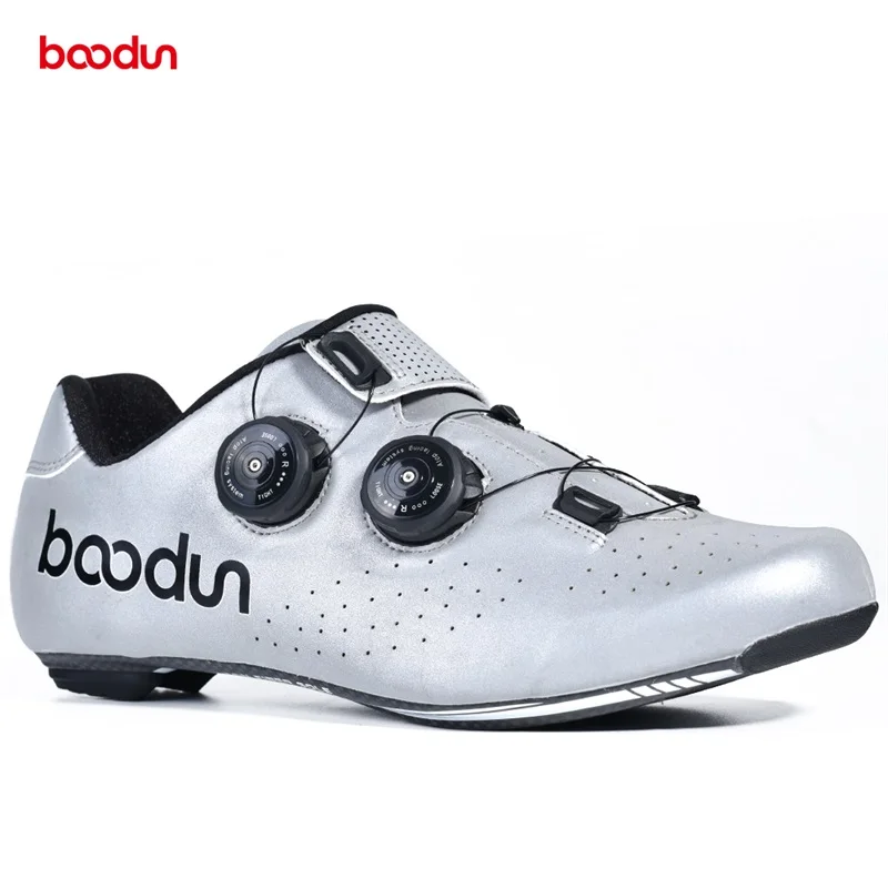 Boodun углерод, Сверхлегкий велосипедные туфли с встроенной функцией спуска затвора гоночных спортивных дорожный светоотражающий велосипед обувь для верховой езды zapatillas ciclismo
