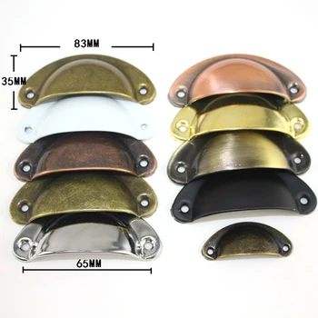 

Retro Metal Kitchen Drawer Cabinet Door Handle Furniture Knobs Handware Cupboard Antique Brass Shell Pull Handles