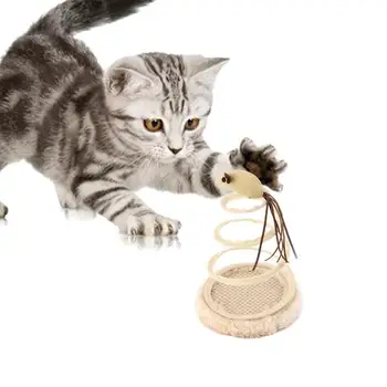 

New Cat Toys Mobile Interactive Plush Spring Plate Pet Mouse Play Pets Cats Goods Plate Cat Mice Supplies Top Pet Products