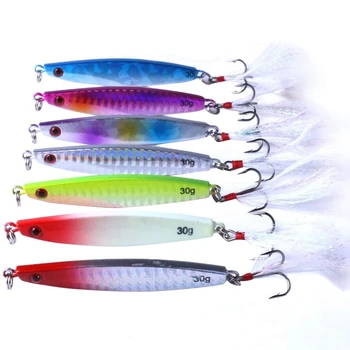 

7Pcs Sinking Lead Fishing Lures Set Metal Jigs Hook Fishing Tackle Equipment Hook 6.8Cm 30 Gram