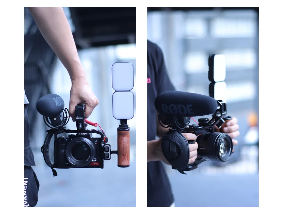 UURig Metal Cage Rig for Sony A73 A7III A7R3 A7M3 Rig with Arca Swiss and Arri Locating Hole Extend Cold Shoe Mount Mic Light