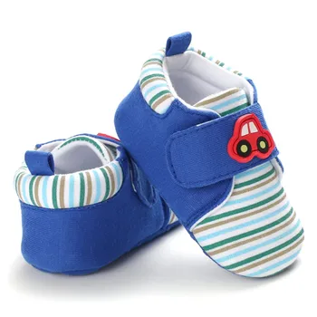 

Striped Baby Boys Baby Girls Shoes Lovely Car Print Infant First Walkers Cute Soft Sole Toddler Baby Shoes