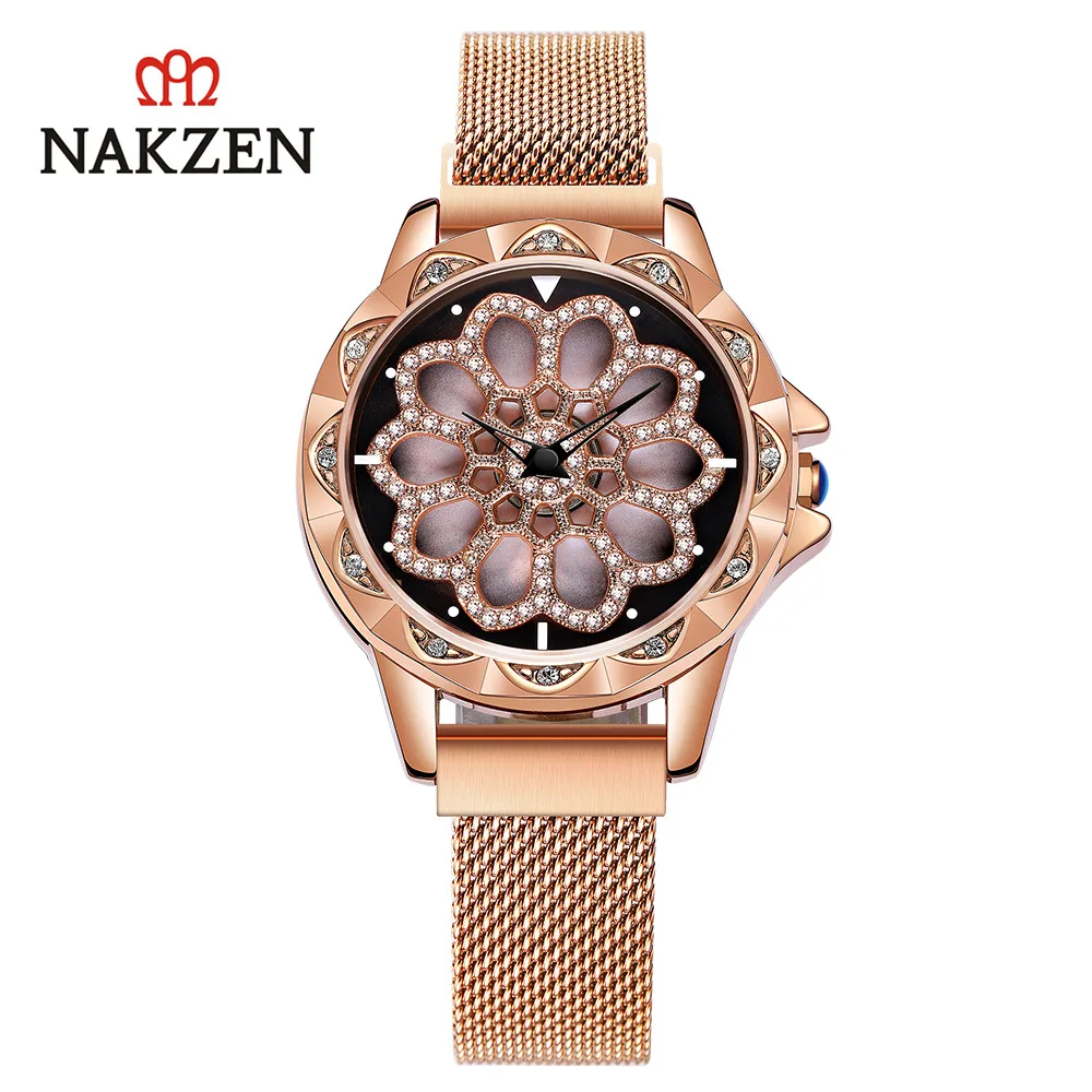 

2020 Luxury Women Watches Diamond Rose Gold Crystal Watch Top Brand Lady Casual Watch Women's Bracelet Watches relogio feminino
