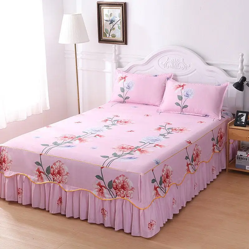 1PCS Lace Bed Sheet 2020 New Flower Printed Fitted Sheet Cover Home Graceful Bedspread Bed Linens Bedroom Decor Mattress 1PCS Lace Bed Sheet 2020 New Flower Printed Fitted Sheet Cover Home Graceful Bedspread Bed Linens Bedroom Decor Mattress