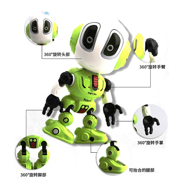 Kids Toy Alloy Robot Flexible Limbs Interactive Induction Recording Play With Light And Music Recording Robot Companion Toy Gift 2