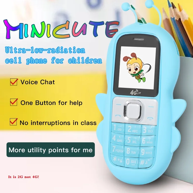 Free Case Cute Mini Children Phone Low Radiation Small Size No Internet Whitelist Blacklist Fast Call Lovely Shape For Student 3