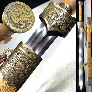 

Pear Wood Saya Chinese KungFu Dao Sword Sharp 1095High Carbon Steel Home Decoration Collection WuShu Han Dynasty Saber Jian