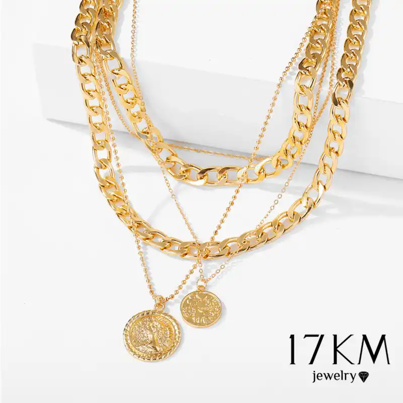 Stylish Ladies Necklace Gold Pendant 