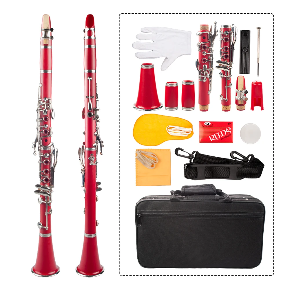 Professional 17 Key B Flat Clarinet Musical Instrument for Beginner Learner
