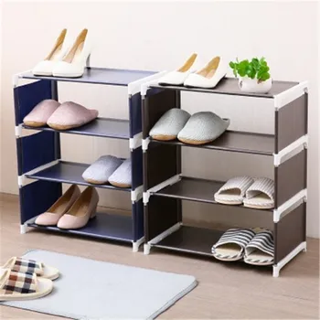

Creative Fabric Shoes Shelf Assembly Storage Rack Home Living Room Bedroom Simple Solid Color Shoes Organizers Shelves 2 Colours