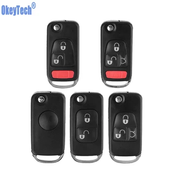 

OkeyTech for Mercedes Benz Keycase Flip Folding Remote Car Blank Key Cover Case Replacement Holder for Mercedes-Benz for Keys