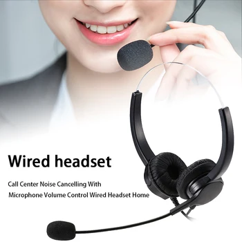 

Wired Headset Adjustable Headband Home Business Clear Voice With Microphone On Ear Call Center Talking Noise Cancelling Portable