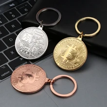 1PC 2020 Hot Bitcoin breloczek miedziany klucz klucz z obręczą pierścień pamiątkowe kolekcjonerskie biżuteria prezenty dla przyjaciół torba Pend