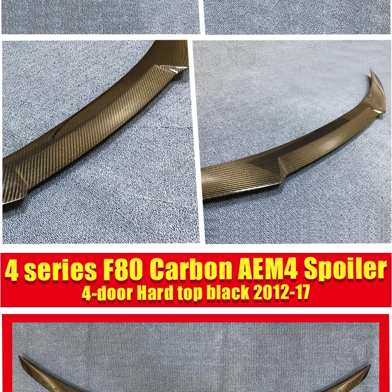 F80 4-Door Hard Top tail Rear Spoiler Wing AEM4 Style Carbon Fiber For 4 series 420i 430i 430iGC 440i Wings Lip Spoiler 2012-17