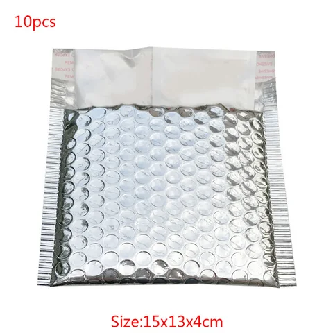 Product Shipping Packaging Bag Silver Aluminum Foil Bubble Mailer Mailing Envelope Bag Poly Mailer